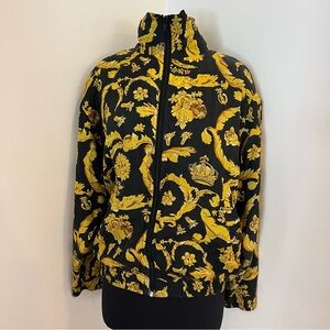 Vintage Signature Silk Bomber Jacket Barocco Print Medium Women